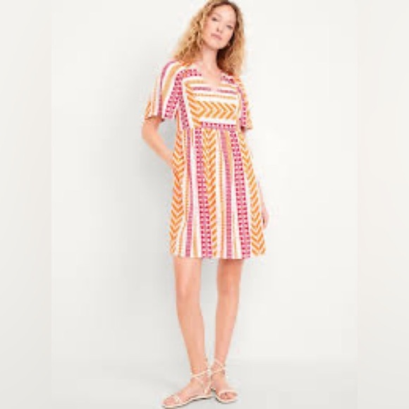 Old Navy Pink and White Striped Mini Dress - Picture 2 of 9